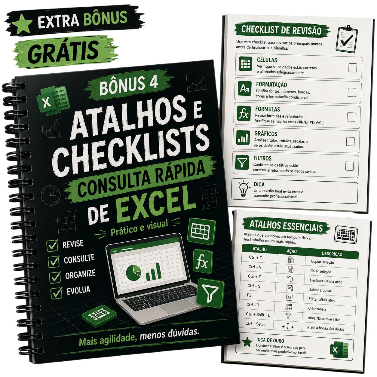 Atalhos e Checklists — Consulta Rápida de Excel