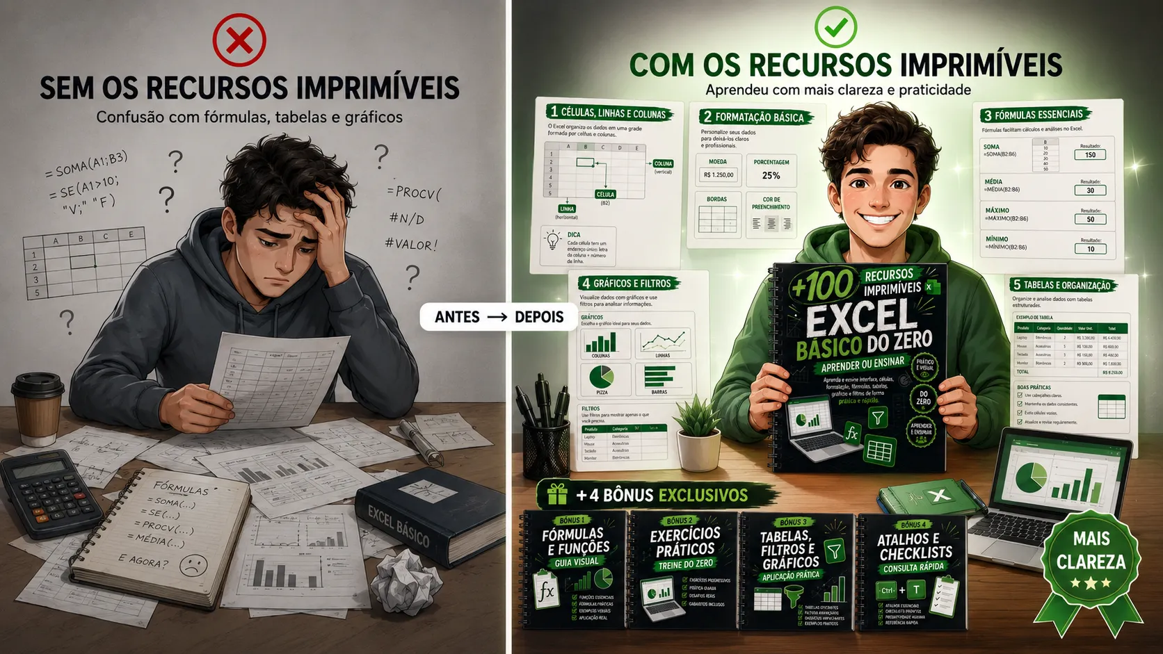 alunos aprendendo Excel com apoio da família